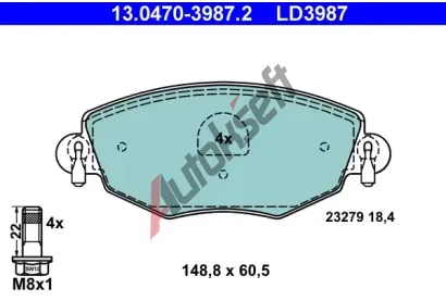 ATE Sada brzdovch destiek Ceramic AT 23279, AT LD3987