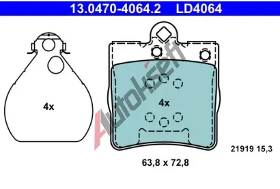 ATE Sada brzdovch destiek Ceramic AT LD4064, AT 21919