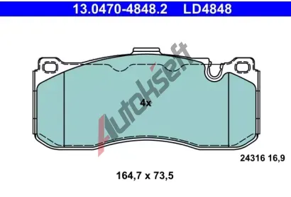 ATE Sada brzdovch destiek ATE Ceramic AT LD4848, 13.0470-4848.2