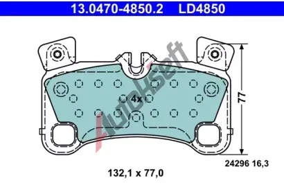 ATE Sada brzdovch destiek ATE Ceramic AT LD4850, 13.0470-4850.2