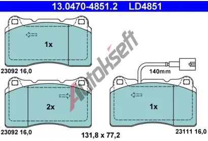 ATE Sada brzdovch destiek Ceramic AT LD4851, AT 23111