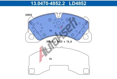 ATE Sada brzdovch destiek ATE Ceramic AT LD4852, 13.0470-4852.2