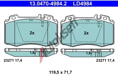 ATE Sada brzdovch destiek Ceramic AT 23271, AT LD4984