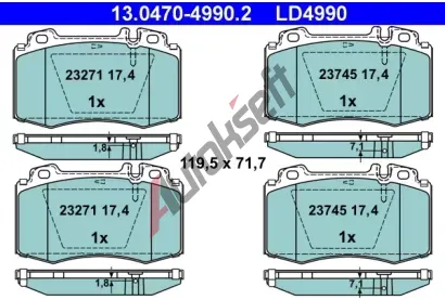 ATE Sada brzdovch destiek Ceramic AT 23745, AT LD4990