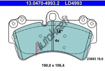 ATE Sada brzdovch destiek Ceramic AT 23693, AT LD4993