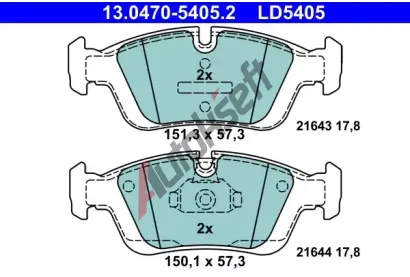 ATE Sada brzdovch destiek Ceramic AT 21644, AT LD5405