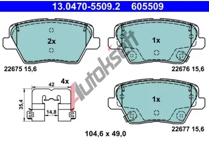 ATE Sada brzdovch destiek ATE Ceramic AT LD5509, 13.0470-5509.2