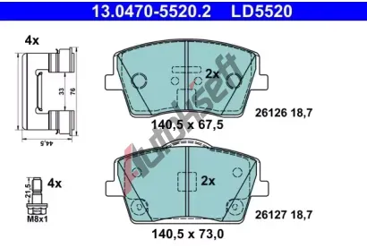 ATE Sada brzdovch destiek ATE Ceramic AT LD5520, 13.0470-5520.2