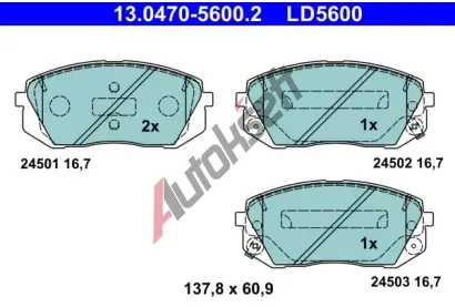 ATE Sada brzdovch destiek ATE Ceramic AT LD5600, 13.0470-5600.2