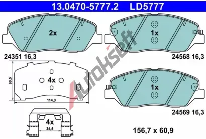 ATE Sada brzdovch destiek ATE Ceramic AT LD5777, 13.0470-5777.2