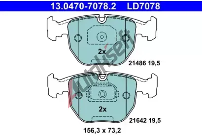 ATE Sada brzdovch destiek Ceramic AT LD7078, AT 21642