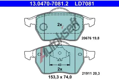 ATE Sada brzdovch destiek Ceramic AT LD7081, AT 21911