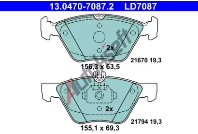 ATE Sada brzdovch destiek Ceramic AT LD7087, AT 21794