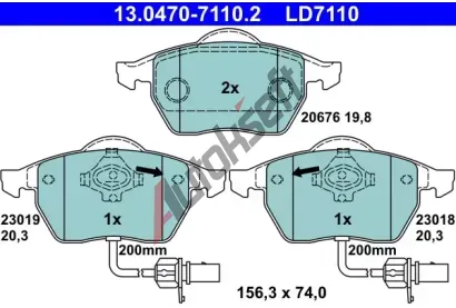 ATE Sada brzdovch destiek Ceramic AT LD7110, AT 23019