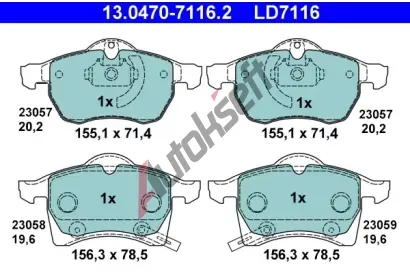 ATE Sada brzdovch destiek Ceramic AT LD7116, AT 23059