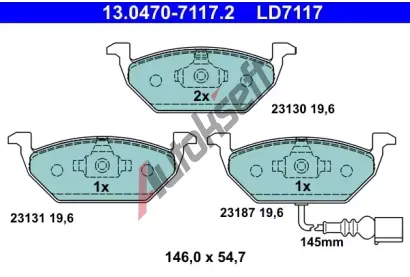 ATE Sada brzdovch destiek Ceramic AT LD7117, AT 23187