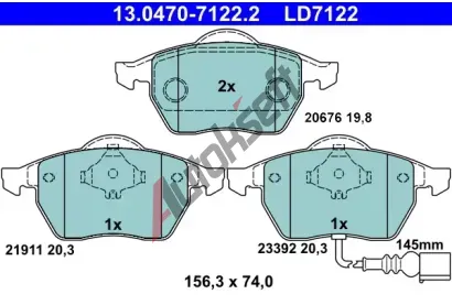 ATE Sada brzdovch destiek Ceramic AT LD7122, AT 23392