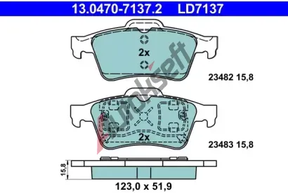 ATE Sada brzdovch destiek Ceramic AT 23483, AT LD7137