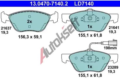 ATE Sada brzdovch destiek Ceramic AT 23289, AT LD7140