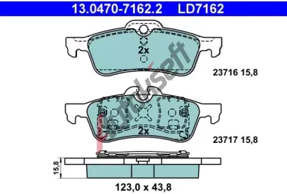 ATE Sada brzdovch destiek Ceramic AT 23717, AT LD7162