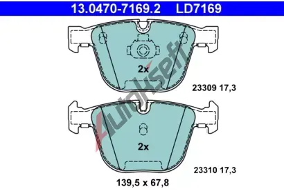 ATE Sada brzdovch destiek Ceramic AT 23310, AT LD7169