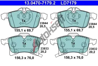 ATE Sada brzdovch destiek Ceramic AT 23844, AT LD7179