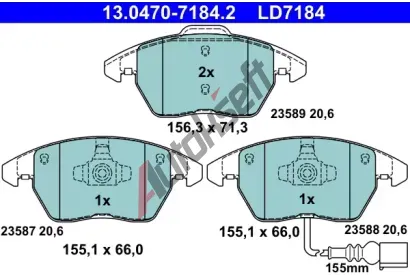 ATE Sada brzdovch destiek Ceramic AT LD7184, AT 23589