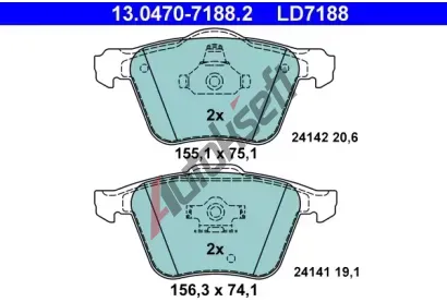 ATE Sada brzdovch destiek Ceramic AT 24142, AT LD7188