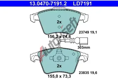 ATE Sada brzdovch destiek Ceramic AT 23835, AT LD7191