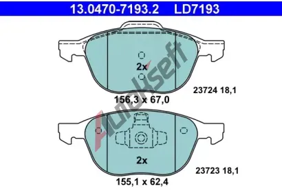 ATE Sada brzdovch destiek Ceramic AT 23724, AT LD7193