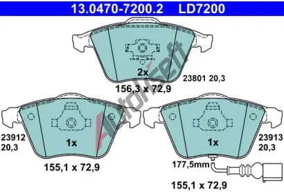 ATE Sada brzdovch destiek Ceramic AT 23913, AT LD7200