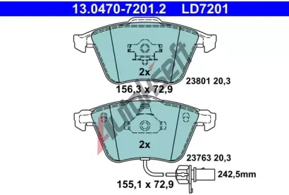 ATE Sada brzdovch destiek Ceramic AT LD7201, AT 23950