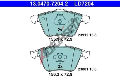 ATE Sada brzdovch destiek Ceramic AT 23912, AT LD7204