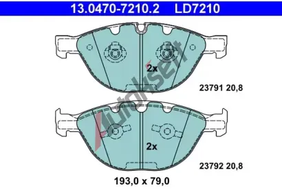 ATE Sada brzdovch destiek Ceramic AT 23792, AT LD7210