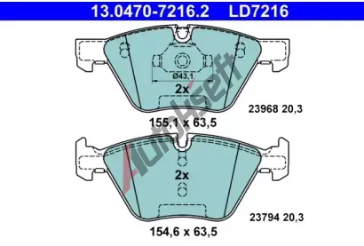 ATE Sada brzdovch destiek Ceramic AT LD7216, AT 23968