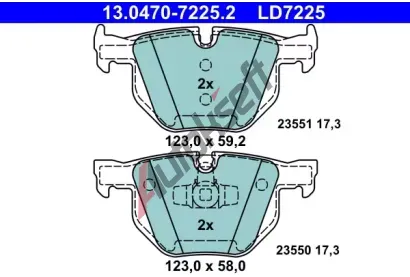 ATE Sada brzdovch destiek Ceramic AT 23551, AT LD7225