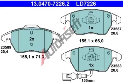 ATE Sada brzdovch destiek Ceramic AT 23589, AT LD7226