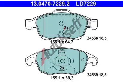 ATE Sada brzdovch destiek Ceramic AT LD7229, AT 24539