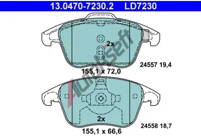 ATE Sada brzdovch destiek Ceramic AT 24558, AT LD7230