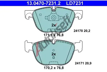 ATE Sada brzdovch destiek Ceramic AT 24171, AT LD7231