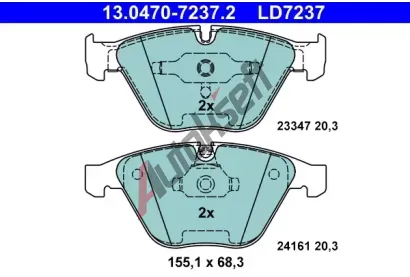 ATE Sada brzdovch destiek Ceramic AT 24161, AT LD7237