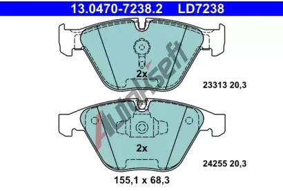 ATE Sada brzdovch destiek Ceramic AT 24255, AT LD7238