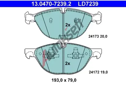 ATE Sada brzdovch destiek Ceramic AT LD7239, AT 24173