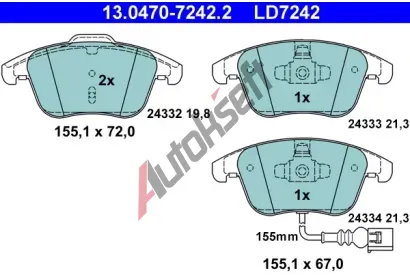 ATE Sada brzdovch destiek Ceramic AT 24334, AT LD7242