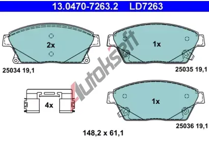 ATE Sada brzdovch destiek Ceramic AT LD7263, AT 25036