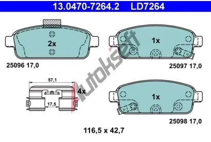ATE Sada brzdovch destiek Ceramic AT 25098, AT LD7264