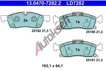 ATE Sada brzdovch destiek ATE Ceramic AT LD7282, 13.0470-7282.2