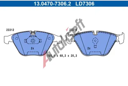 ATE Sada brzdov�ch desti�ek ATE Ceramic AT LD7306, 13.0470-7306.2