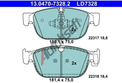 ATE Sada brzdovch destiek ATE Ceramic AT LD7328, 13.0470-7328.2