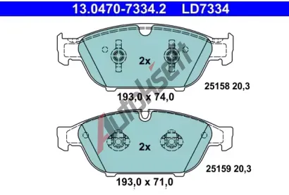 ATE Sada brzdovch destiek ATE Ceramic AT LD7334, 13.0470-7334.2